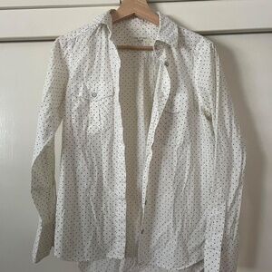 Rag & bone size small 100% cotton star patterned white button up